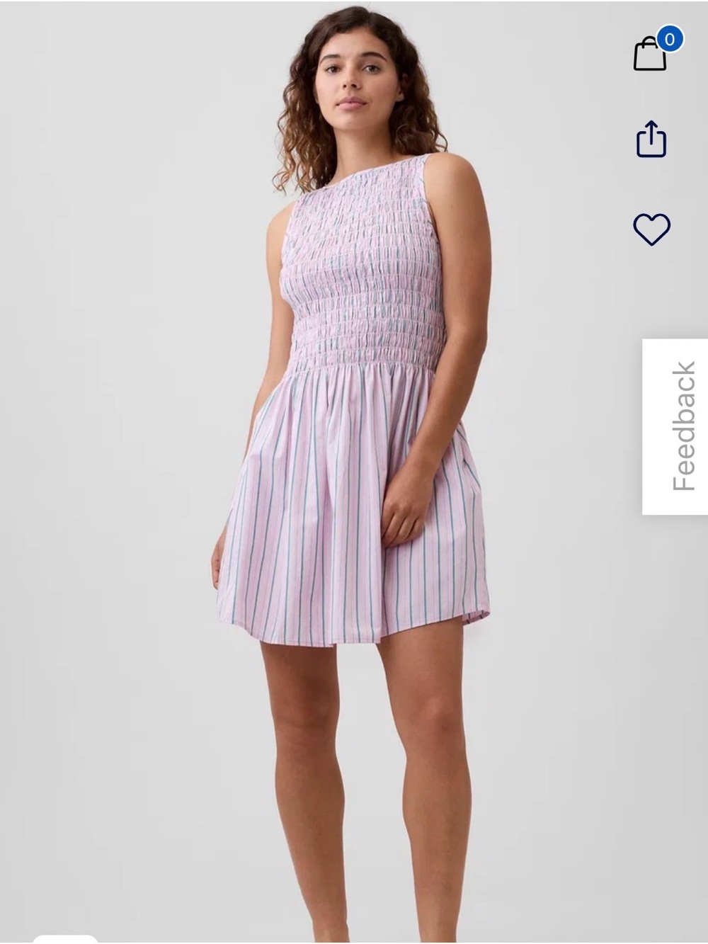 GAP Women’s Pink Striped Smocked Mini Dress, Excellent Condition (worn once)